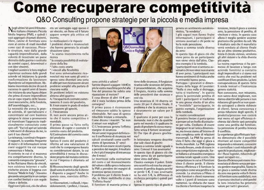 COME RECUPERARE COMPETITIVITÀ